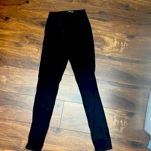 Black ultra high rise jean leggings ankle